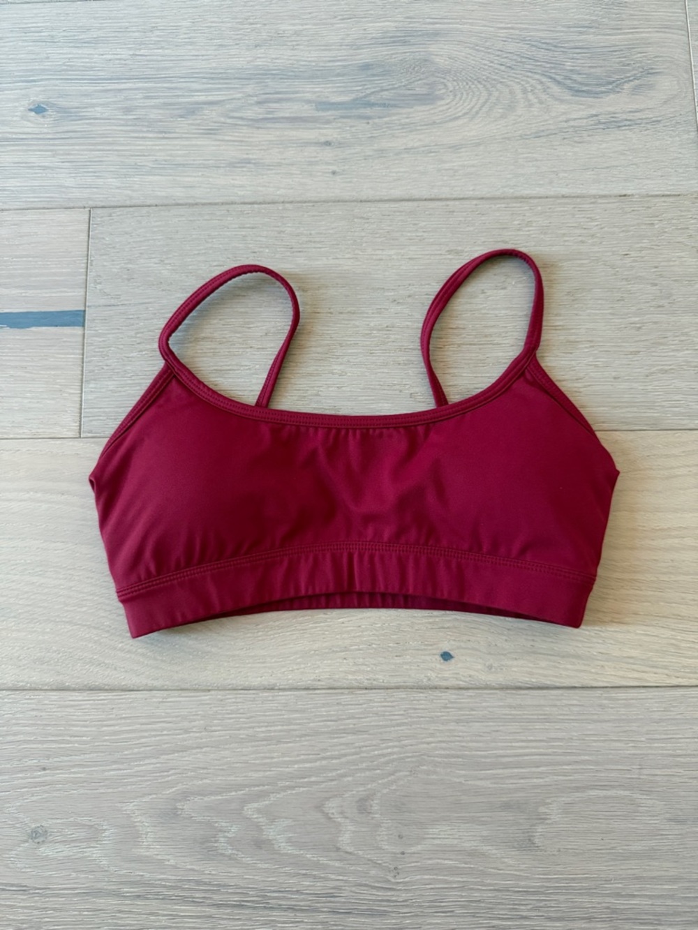 Crop Shop Boutique Wine Red Sports Bra S